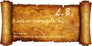 Ladics Barnabás névjegykártya